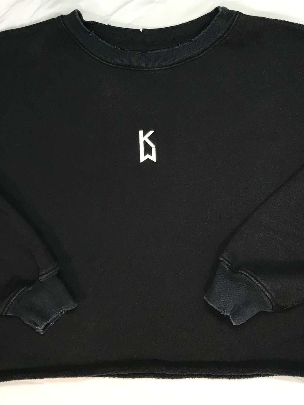 KEEP WINNING Men’s Cropped Crewneck Sweatshirt Graphic Logo Cotton Fleece L